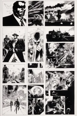 Howard Chaykin Black Kiss #5 Story Page 12 Original Art (Vortex Comic, 1988). A more mild scene from Chaykin's limited series, which drew criticism in the late 1980s for its over the top images. Created in ink over Zipatone and graphite on Bristol board with an image