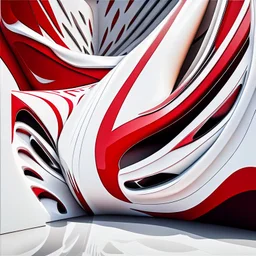 Urbanización campestre estilo Zaha Hadid obra de arte detallada color blanco crema y rojo imperial arte digital impactante hiperrealista 8k