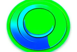 green play button in the middle of circle, blue and green