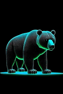 projecting a hologram of a bear illustration in dark tones