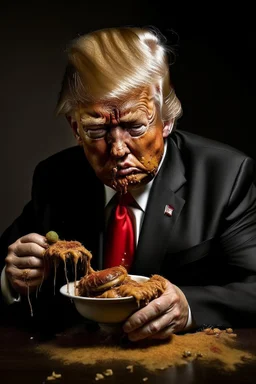 President Donald J. Trump as maggot with festering sores eating himself alive