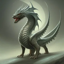 This Ice dragon has 1 horn bent backward. Its neck is long; Its snout is vertically short, wide, medium length, rounded, and it has an overbite. Its teeth are short. It has hooked claws, spikes, and soft scales. Its tail is short and medium width.