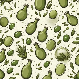 a t-shirt design of olive oil pattern in comic style