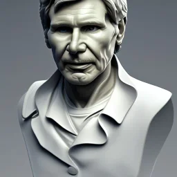 white marble bust of harrison ford, photo realistic, hight definition, 8k