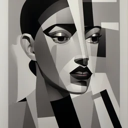 a black and white photo of a woman with a cigarette, a cubist painting by Alexander Archipenko, cgsociety, cubism, cubism, angular, picasso