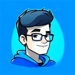 make a catoon profile picture for a blue youtube channel