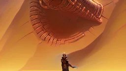 in front of dune giant sandworm