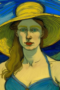 Portrait of a woman in a bikini by Van Gogh