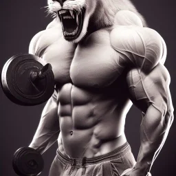 antho Muscle animal Lion flexing in gym