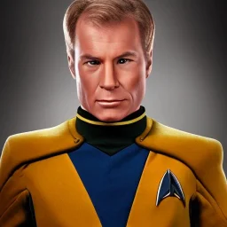 Captain James T. Kirk as a Starfleet Officer, realistic, 8k, cinematic, in the style of Captain Picard from Star Trek TNG, dramatic light, full body, cinematic, photo realistic, portrait Photography, Depth of Field, hyper-detailed, beautifully color-coded, insane details, intricate details, beautifully color graded, Cinematic, Color Grading, Editorial Photography, Photography, Photoshoot, Shot on 85mm lens, Shutter Speed 1/500, F/2,