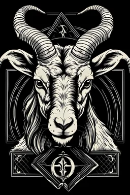 give me a satanic goat like a virtual assistent logo