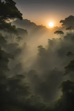 sun rising jungle