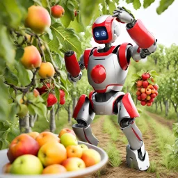 Robot picking fruit.