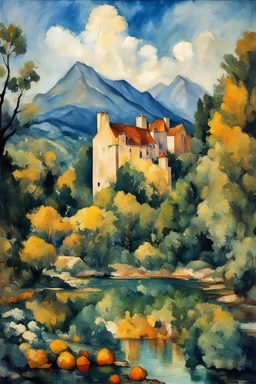 Style Cézanne, luxury, calm beauty, fantasy world, magic, beautiful composition, exquisite detail