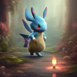 Mystery pokemon,Ambiance dramatique, hyperrealisme, 8k, high quality, lot of details, portrait,