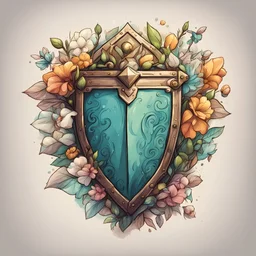 Greatshield in color sketch note spring art style