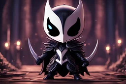 Chibi Hollow knight venom in 8k solo leveling shadow artstyle, in the style of fairy academia, hollow knight them, mask, close picture, neon lights, intricate details, highly detailed, high details, detailed portrait, masterpiece,ultra detailed, ultra quality