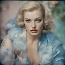 Anita ekberg, blue, autochrome