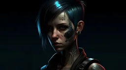 create lisbeth salander from the girl with the dragon tattoo in cyberpunk style