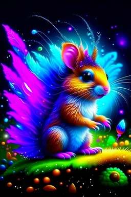 Beautiful fairy squirrel colorful art conceptual, amazing artwork, hyper detailed, ultra maximalist quality, 12k