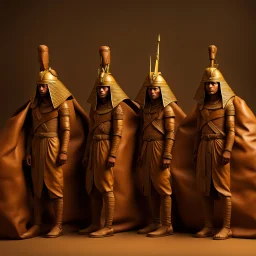 A group of Pharaoh's soldiers inside leather bags