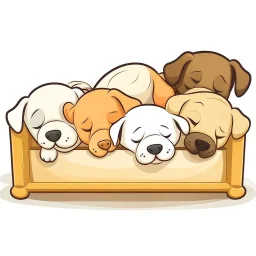 puppies sleeping cartoon