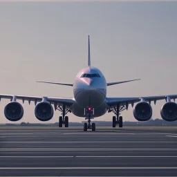 Image of a plane about to take off from the ground, 4K