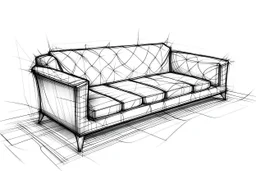 “sofa” Concept Diamond Sketch with white background