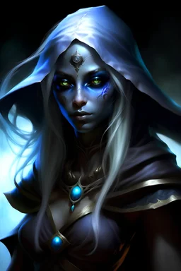 (masterpiece), best quality, expressive eyes, perfect face, fantasy female drow wizard