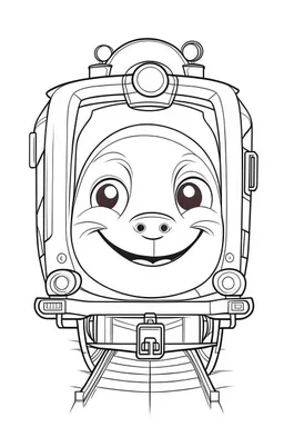 outline art for cute Train coloring pages with sitch, white background, Sketch style, full body, only use outline, toddlers style, clean line art, white background, no shadows and clear and well outlined.