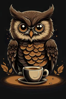 owl addicted to coffee