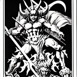 Devil demon satan king knights war code prophecy black and white