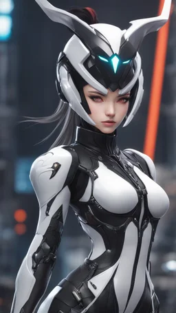 Cyber ronin Girl in 8k Neco anime artstyle , venom them, white costume, close picture, intricate details, highly detailed, high details, detailed portrait, masterpiece,ultra detailed, ultra quality