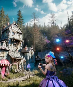 Ultra realistic wonderland photo, hot, happy couple, blonde Alice woman and purple cat smoking a pipe, blue dress, circus dress style, black headband with bow, old school body tattoo, smoke, marihuana garden, glow eyes, perfect iris, soft color, highly detailed, unreal engine 5, ray tracing, RTX, lumen lighting, ultra detail, volumetric lighting, high definition.