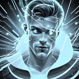 ultra detailed handsome man face at circuit Board Vector Art, sharp fine face details, sharp seyes, ethereal surreal background, computer glitch, repeating pattern, top down, top down lightning, sparks, mirror, broken glass, gray metallic and blue, white sparks, energy, CIRCUIT BOARD, ethereal, ultra detail, hyper realistic, 8k, texture, photorealistic face, by TanvirTamim, 8k HD wallpaper, 3D octane render