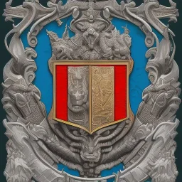 coat of arms of a troglodyte city in the moutains, very detailed