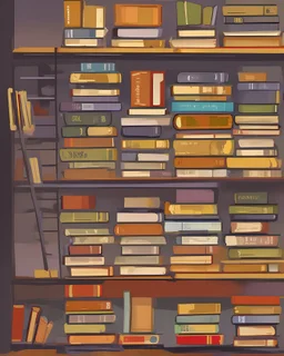 A painting of books