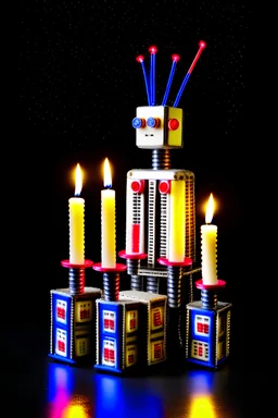 Robot with Japanese candles
