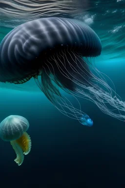 jellyfish and whale