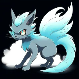 Create a ghost fox/cat creature in the pokémon style