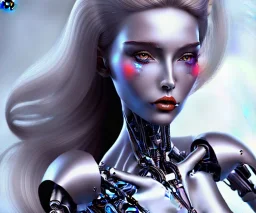 Sexy female robot face