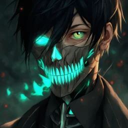 fantasy art, man, half-elf, young, noble, half mask, pale skin color