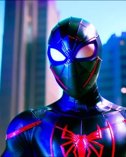 mavel's miles morales, comic book, highly detailed, hyper-detailed, beautifully color-coded, insane details, intricate details, beautifully color graded, Cinematic, Color Grading, Editorial Photography, Depth of Field, DOF, Tilt Blur, White Balance, 32k, Super-Resolution, Megapixel, ProPhoto RGB, VR, Halfrear Lighting, Backlight, photorealistic rendering