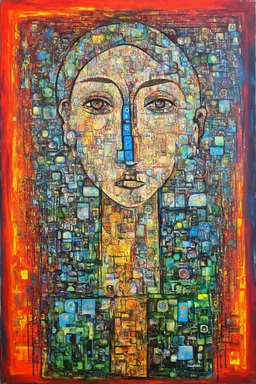 The downfall of humanity caused by spiritual amnesia; a painting with an admixture of Paul Klee and Hundertwasser