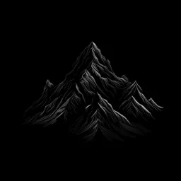 draw a black mountian with black background