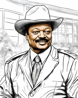 Outline art for coloring pages with JESSE JACKSON , white background, sketch style, only use black outline, white background, no shadows and well and clear outline , white background, sketch style, only use black outline, white background, no shadows and well and clear outline