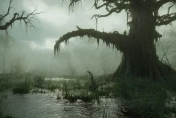 Grendels mother in a fantasy movie swamp