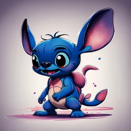 Stich animated , de vinchi art style ,