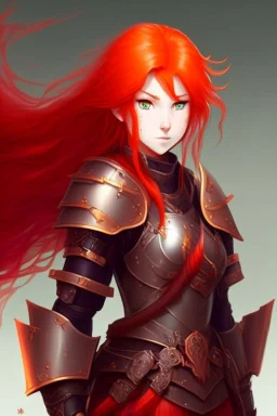 Teenaged Female Red haired kitsune paladin