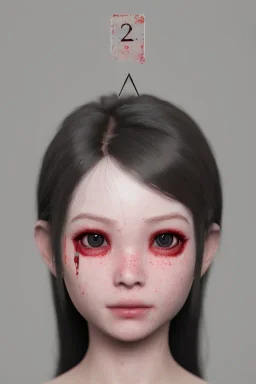 girl cute cry blood